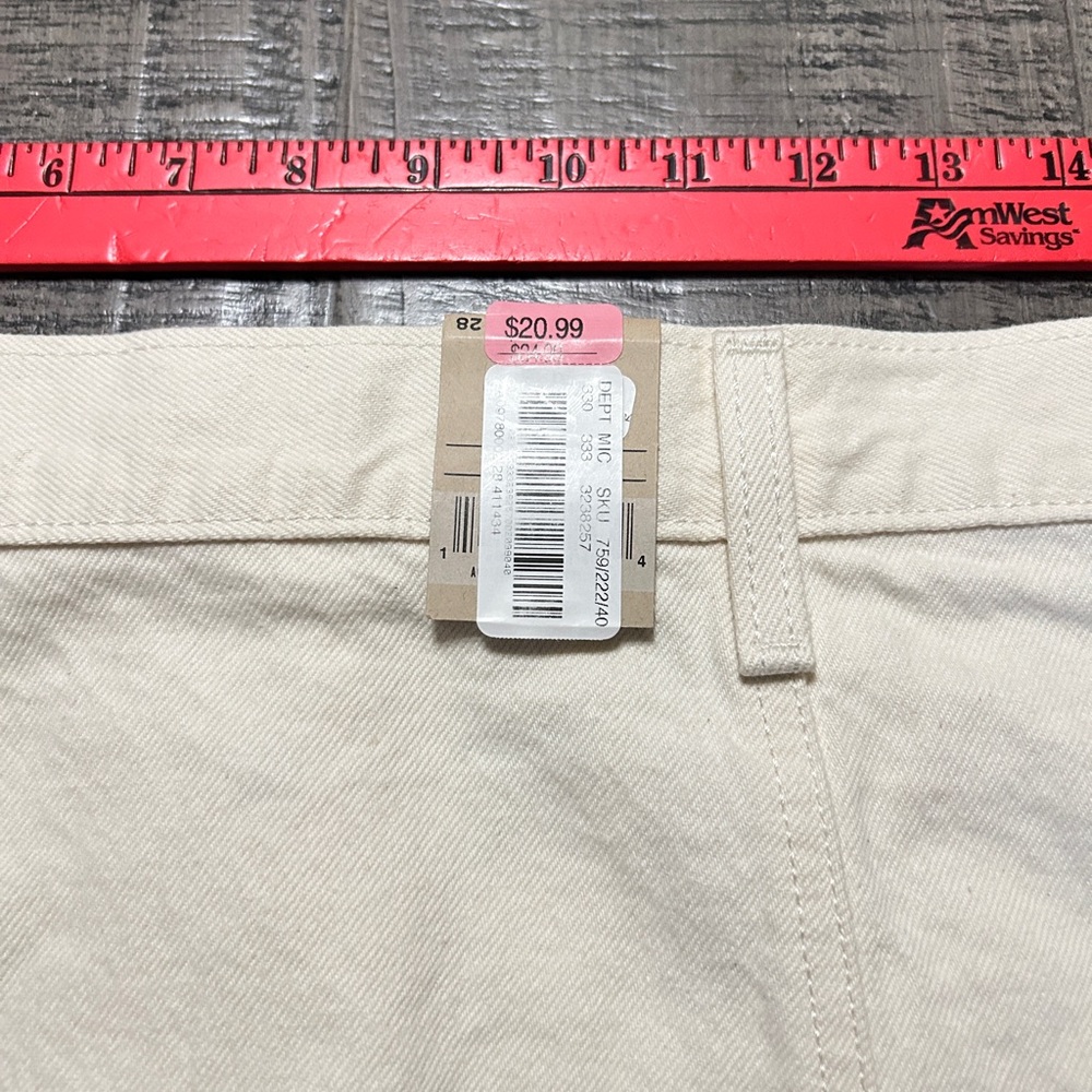 Levi's Cream/White Button-Front Mini Skirt Size 28 - Picture 7 of 10
